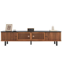 TV-SCHRANK Nussbaum 190/35/45 cm mit Schiebetüren und Gittertüren - Walnussfarben, Karton (35/45/190cm) - PANGIVO