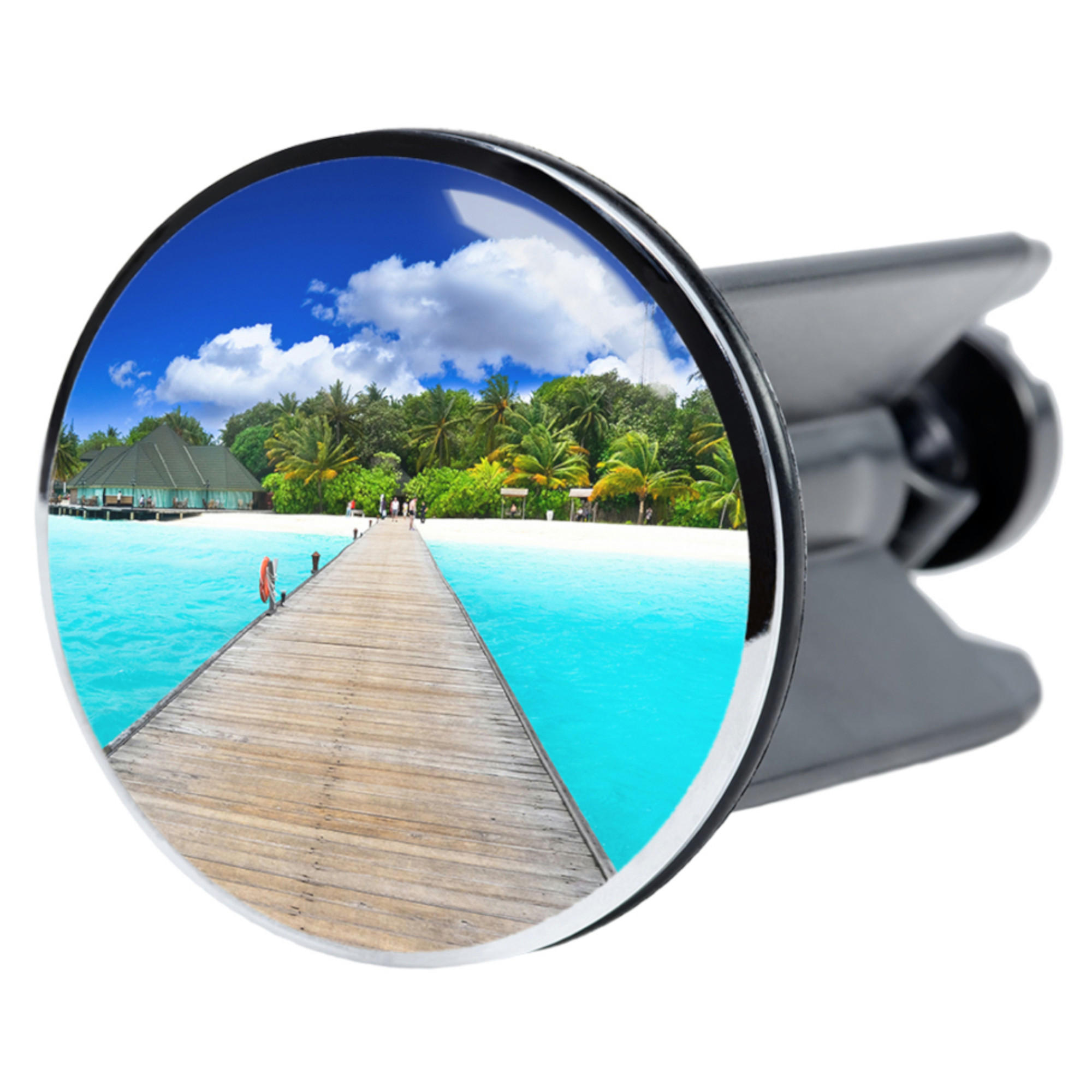 WASCHBECKENSTÖPSEL Malediven - Blau, Kunststoff/Metall (4/7/7cm) - Sanilo