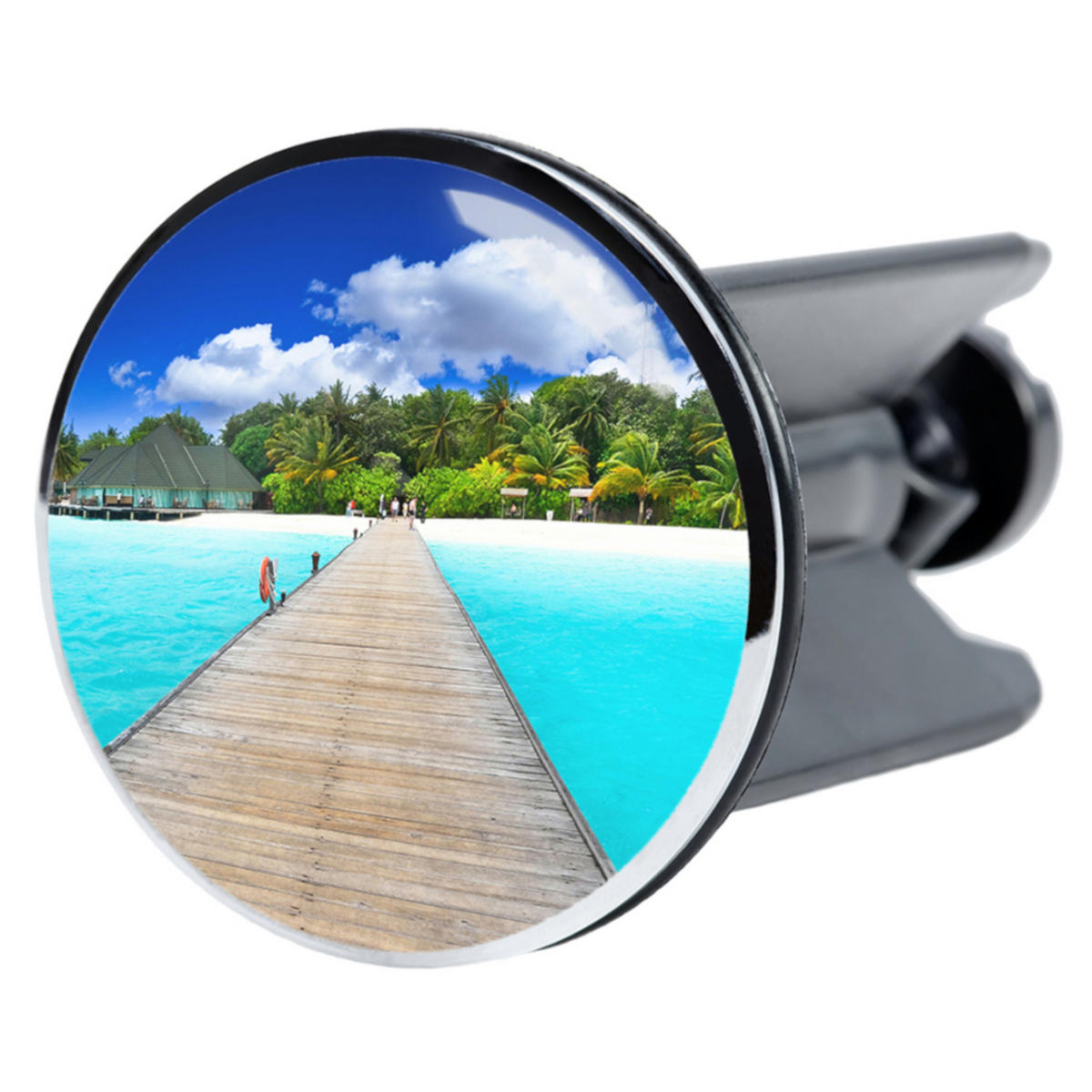 WASCHBECKENSTÖPSEL Malediven - Blau, Kunststoff/Metall (4/7/7cm) - Sanilo