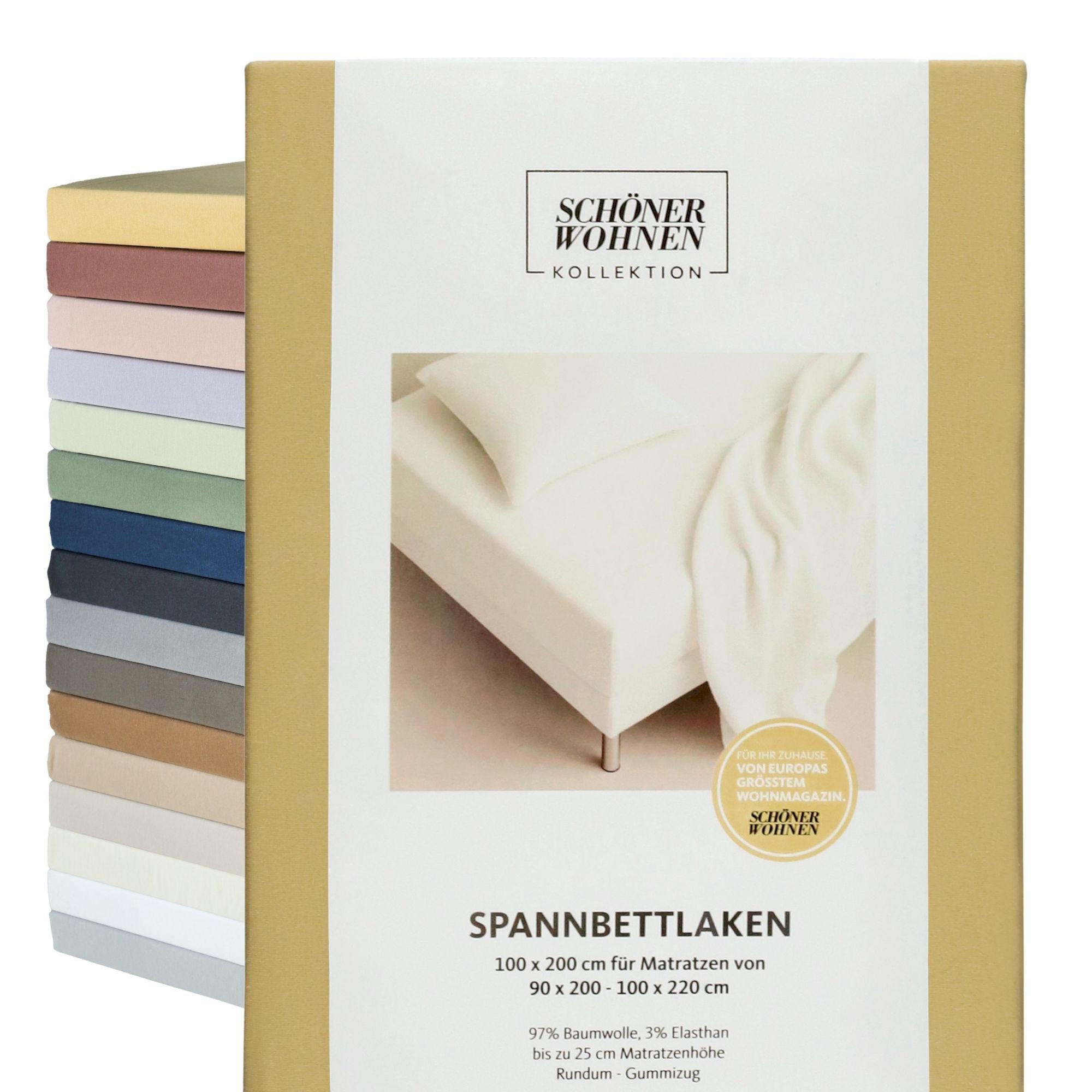 SPANNBETTLAKEN FLAT - Weiß, Textil (200/200cm) - Schöner Wohnen
