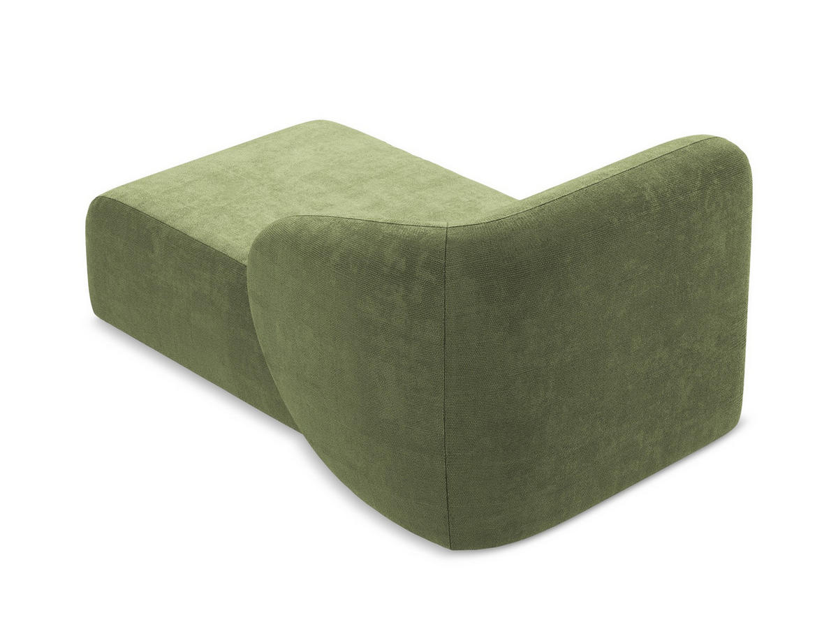 SOFAELEMENT Rechts Chenille Stoff Grün - Schwarz/Grün, Holzwerkstoff/Kunststoff (91/75/166cm) - Makamii