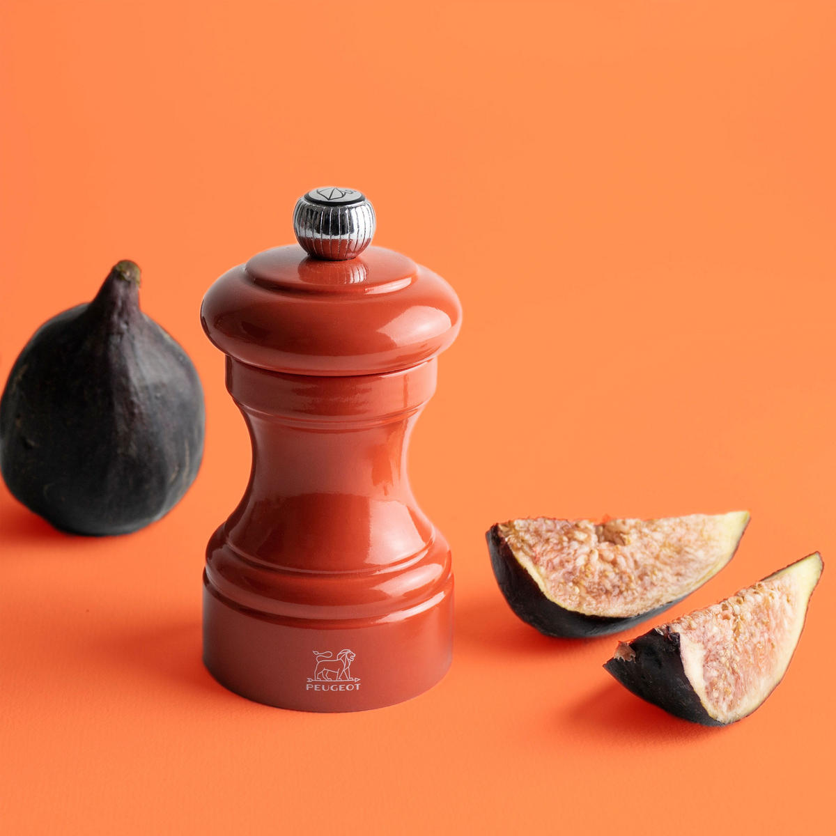 SALZMÜHLE Bistro 10cm Buchenholz Terracotta Stahlmahlwerk - Orange, Holz (5.3/10/5.3cm) - PEUGEOT