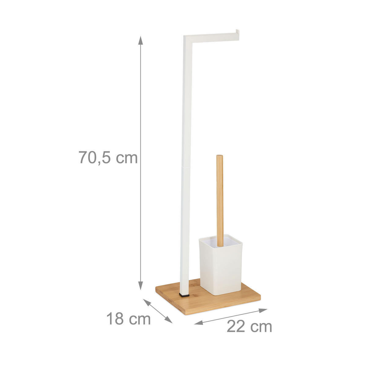 WC-GARNITUR - Weiß, Holz/Kunststoff (22/70.5/18cm) - Relaxdays