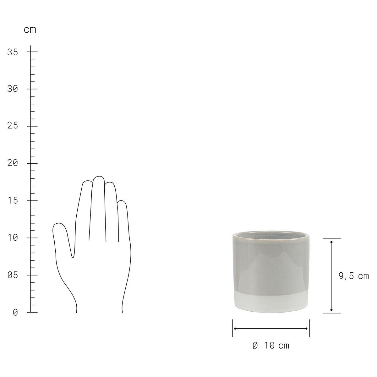 BLUMENTOPF (6er Set) Early Spring - Grau, Keramik (10cm) - BUTLERS