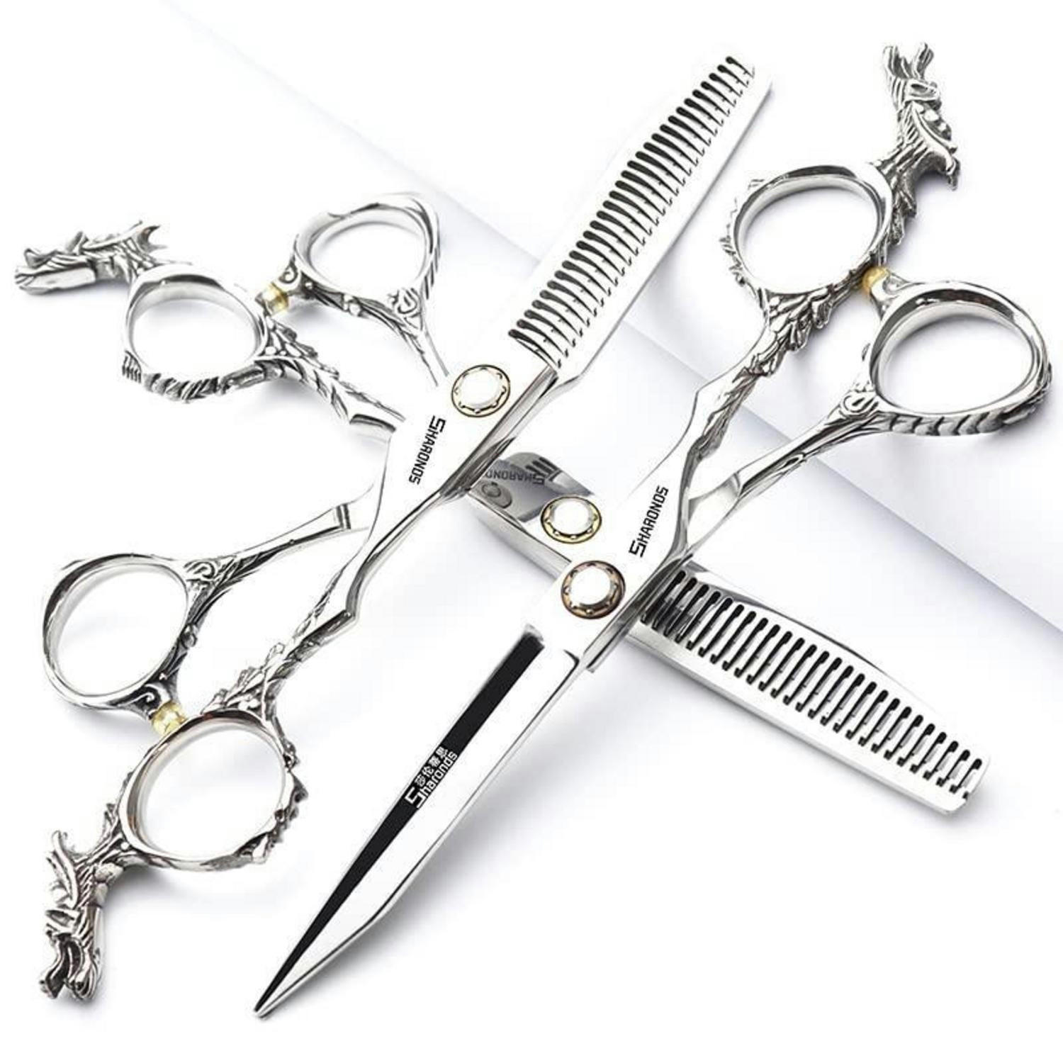 FRISEURSCHERE 6 Zoll 3-teiliges Set - Silberfarben, Metall (6/1/18cm)
