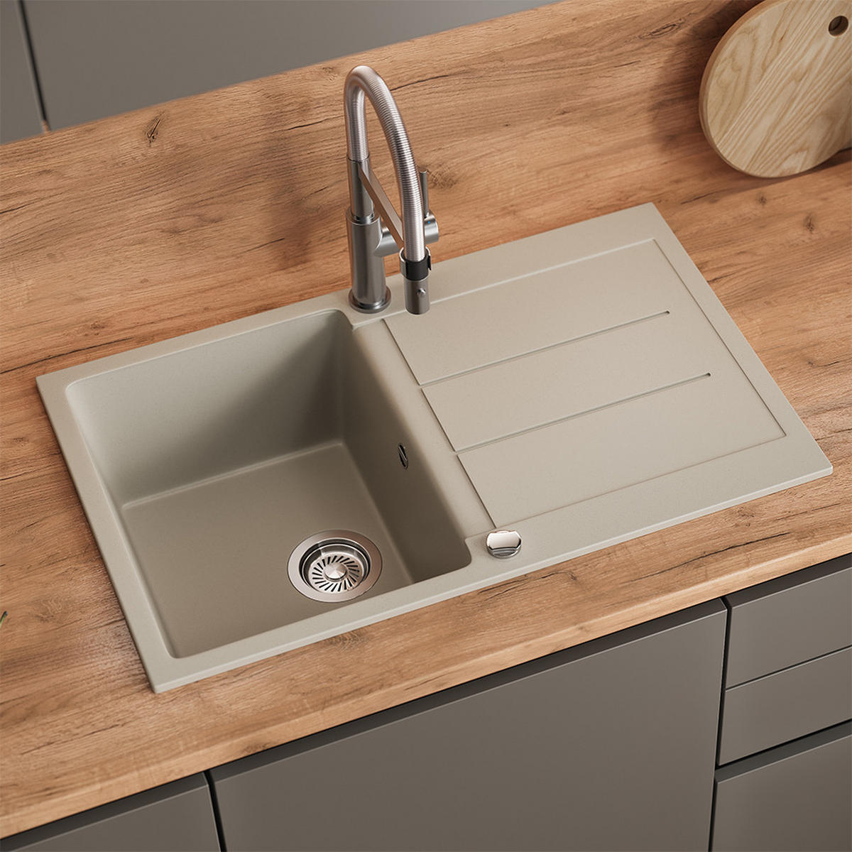 SPÜLBECKEN Kapstadt Beige 78 x 50 cm - Beige, Keramik (78/20/50cm) - Bergstroem