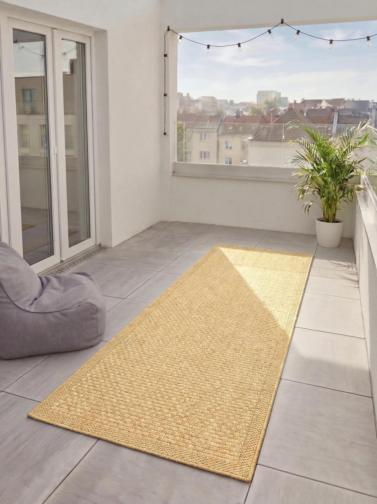 OUTDOORLÄUFER Iowa Beige 80/300 cm - Beige, Kunststoff/Textil (80/300cm) - benuta
