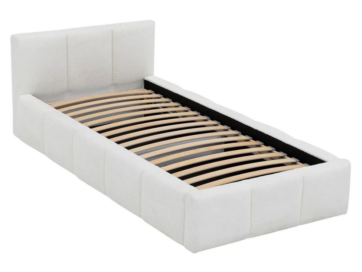 POLSTERBETT Kevson Boucle 90 - Anthrazit, Holz (90/200cm) - MIRJAN24