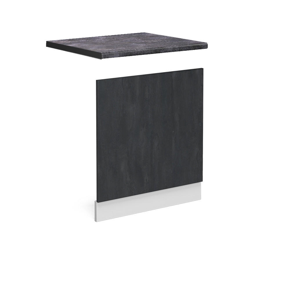 FRONTBLENDE R-Line Schwarz Beton 60 cm AP Anthrazit - Schwarz/Weiß, Holzwerkstoff (60/57.2/1.6cm) - Vicco