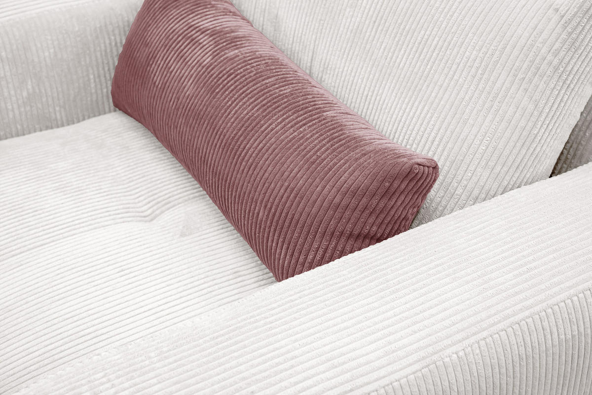 SESSEL OLI in Cordstoff perlweiß - Weiß, Holz/Textil (130/91/108cm) - Courtois Laville