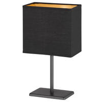 TISCHLEUCHTE Metall Stoff Schwarz - Schwarz, Metall (17/10/30cm)