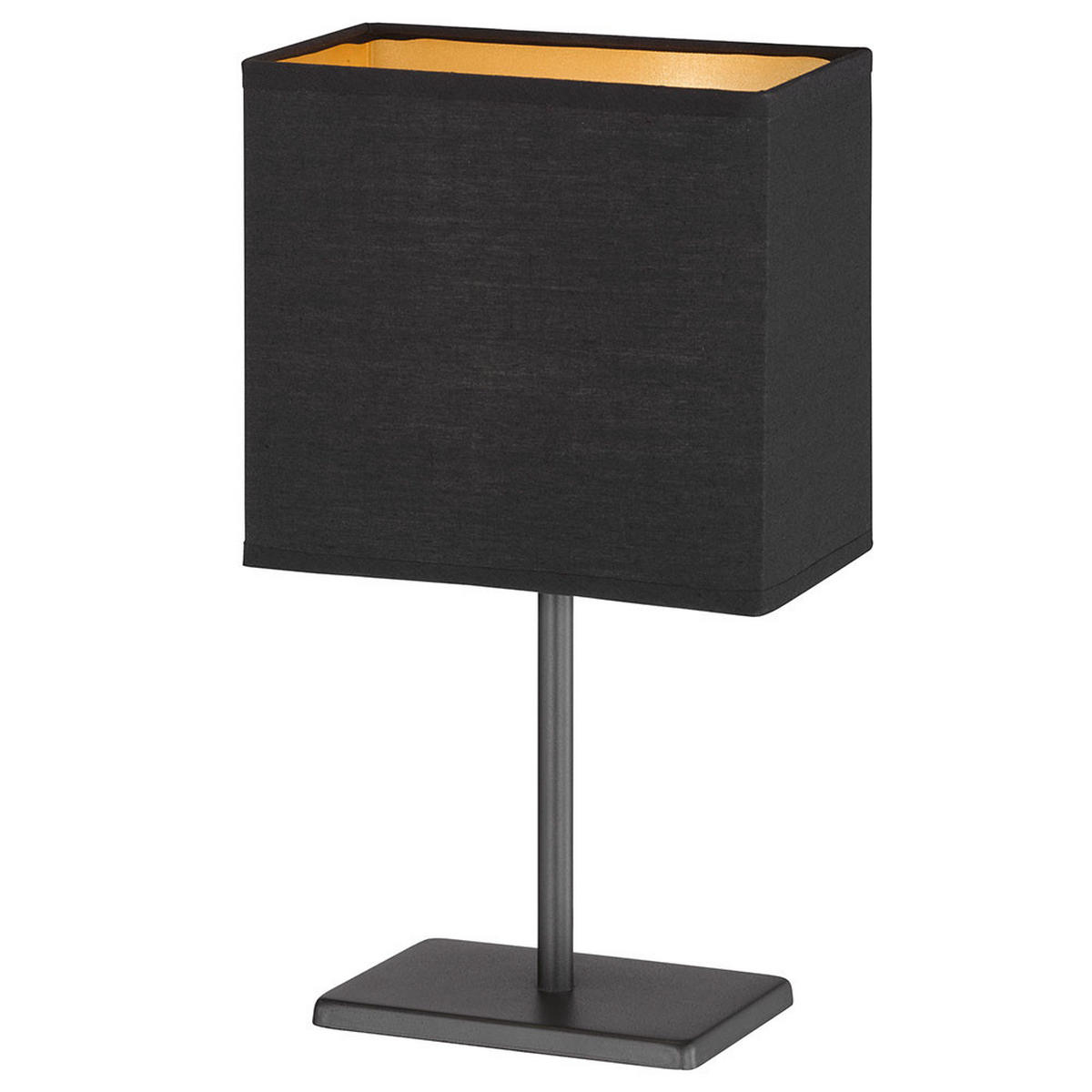TISCHLEUCHTE Metall Stoff Schwarz - Schwarz, Metall (17/10/30cm)