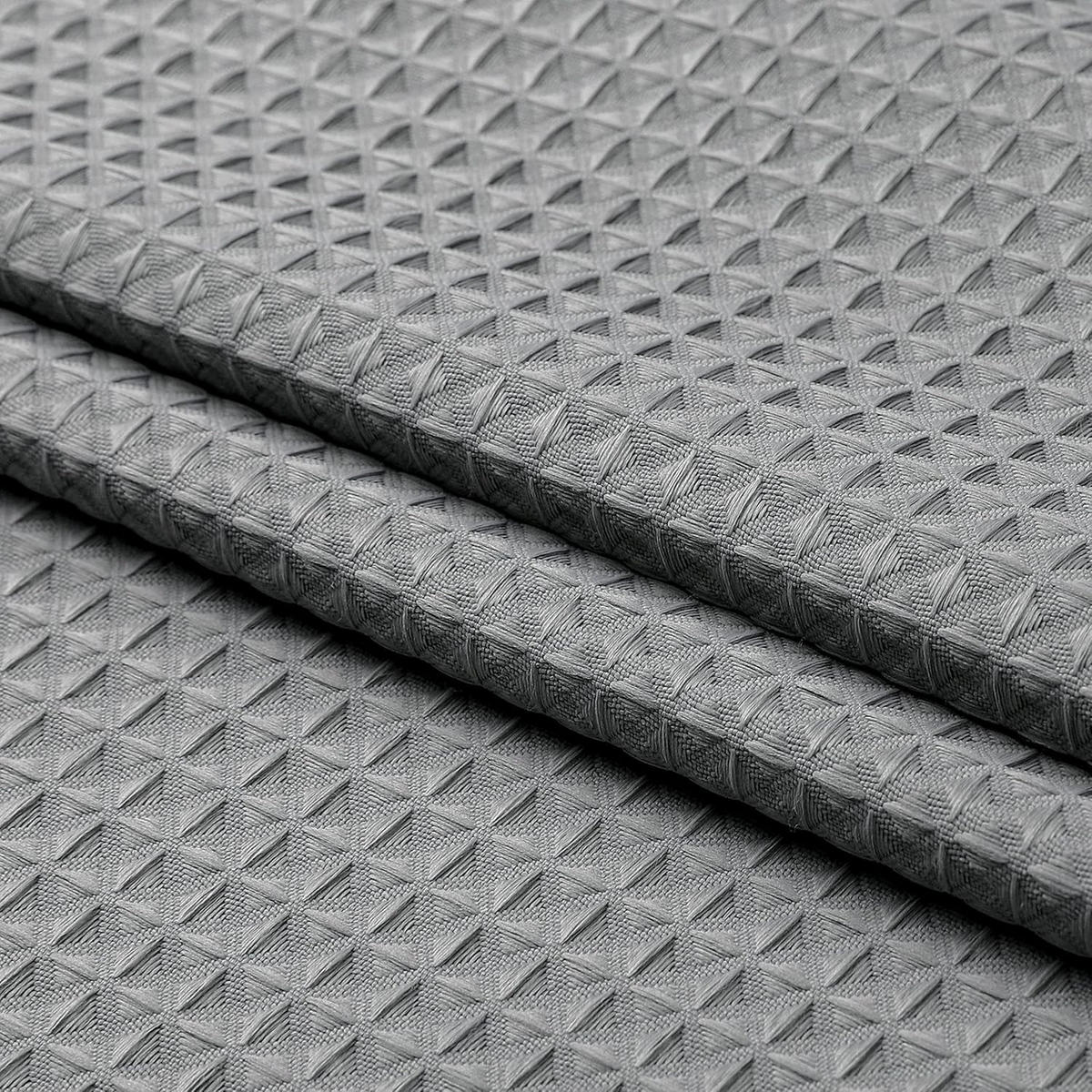 DUSCHVORHANG Grau 80 x 180 cm Waffelstruktur Polyester wasserabweisend schlicht langlebig fürs Badezimmer - Grau, Textil (180/80cm) - MCBOSON