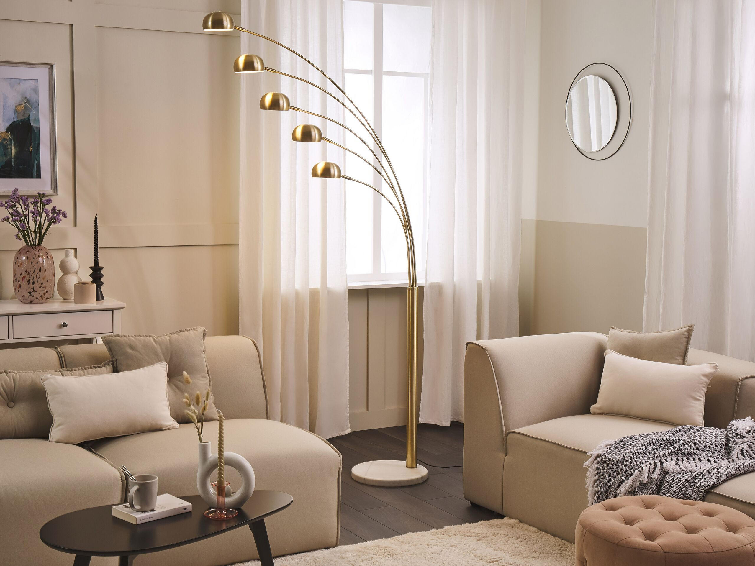 STEHLAMPE Flinders 100/100/212 cm - Goldfarben, Metall (100/100/212cm) - Beliani