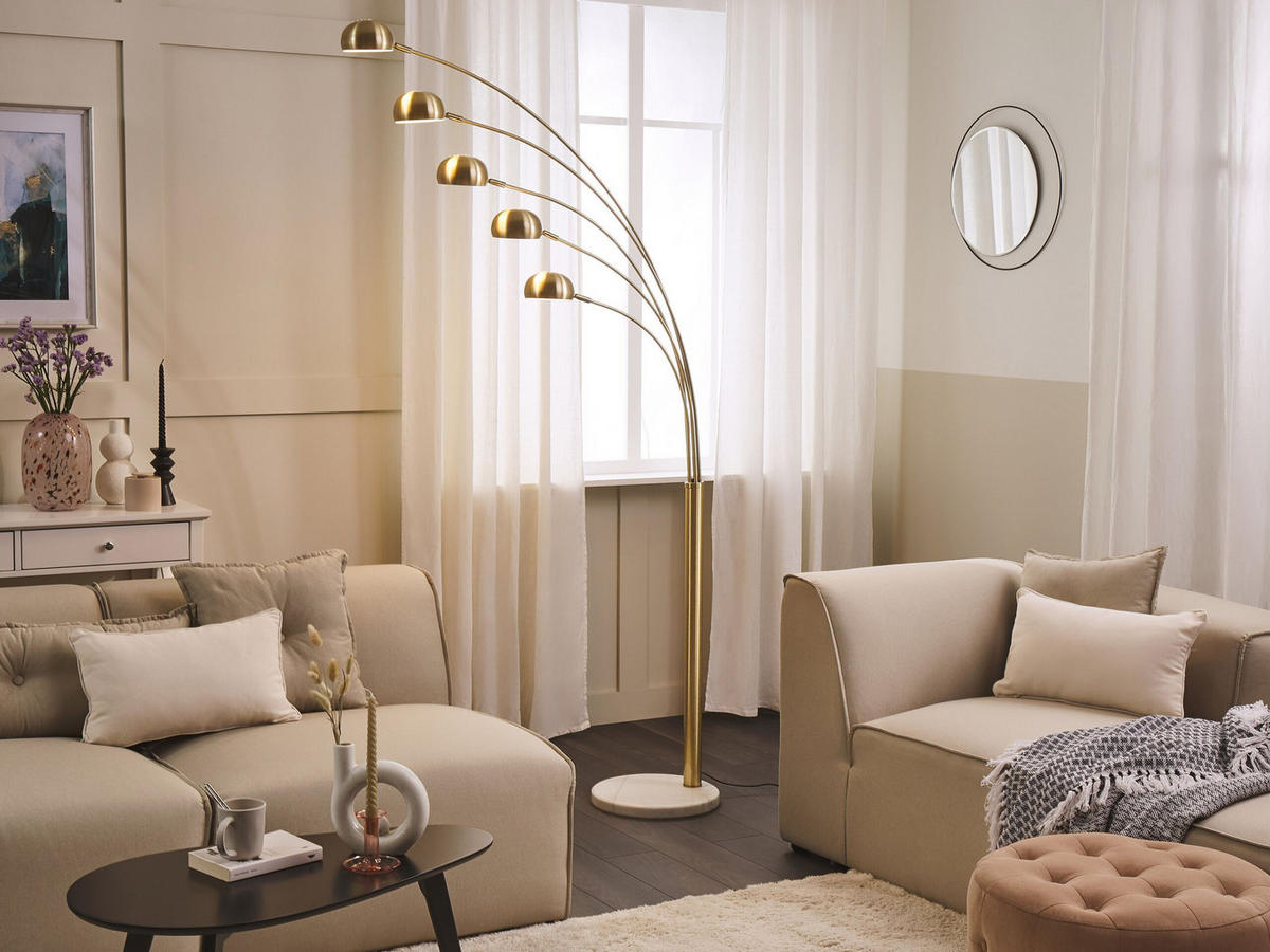 STEHLAMPE Flinders 100/100/212 cm - Goldfarben, Metall (100/100/212cm) - Beliani