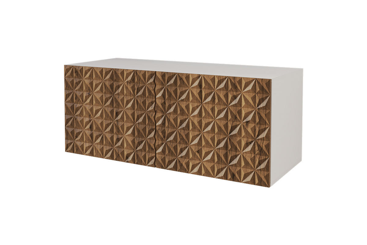 LOWBOARD VIRA-W 100x40x41 cm - Weiß / Katania - Eiche Wotan, Holzwerkstoff (100/40/41cm) - ALTDECOR