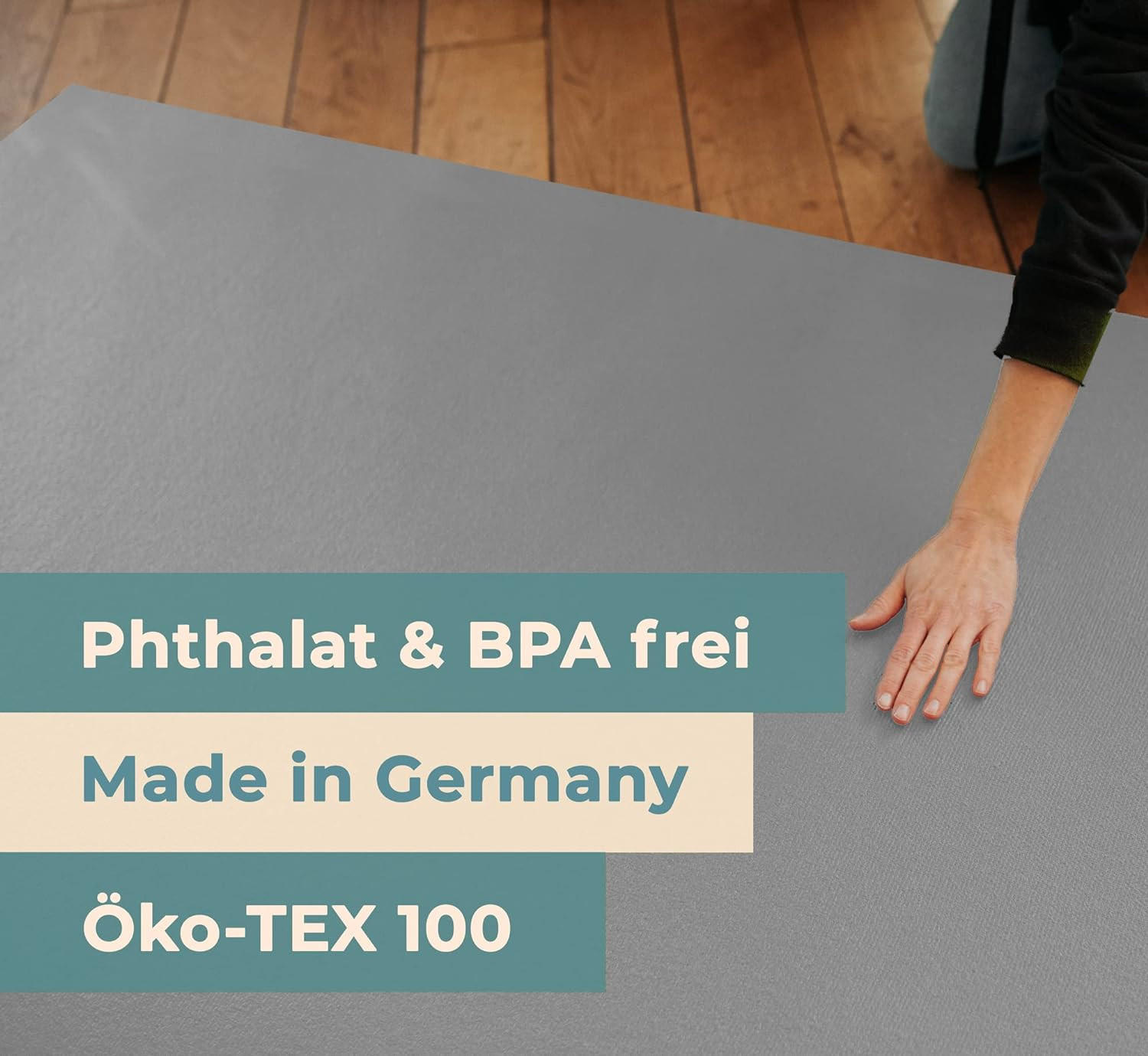Thumbnail - Sanosoft Krabbelmatte, Hellgrau, Textil, 120x200 cm, Oeko-Tex® Standard 100, Teppiche & Böden, Teppiche, Teppich Kinderz...
