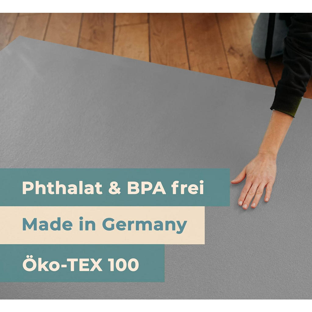 Thumbnail - Sanosoft Krabbelmatte, Hellgrau, Textil, 80x160 cm, Oeko-Tex® Standard 100, Teppiche & Böden, Teppiche, Teppich Kinderzi...