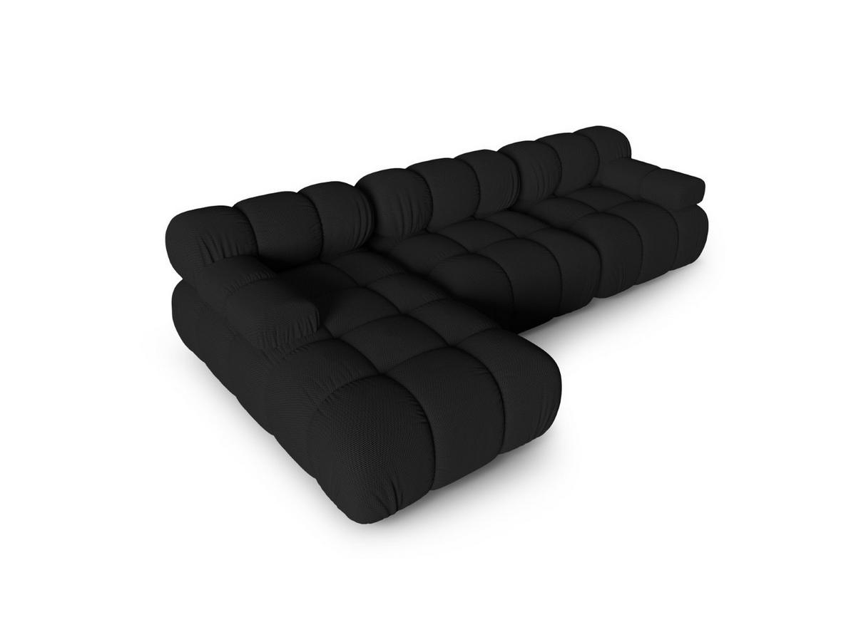ECKSOFA modular links Bellis aus 3D-Stoff schwarz 4 Sitzplätze - Schwarz, Textil (155/282cm) - Micadoni