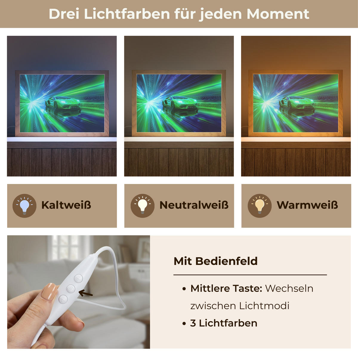 WANDLEUCHTE Geschwindigkeit - Leicht - Sportwagen - Grün 30x20 cm - Grün, Holzwerkstoff (30/20/8cm) - OnlyWow