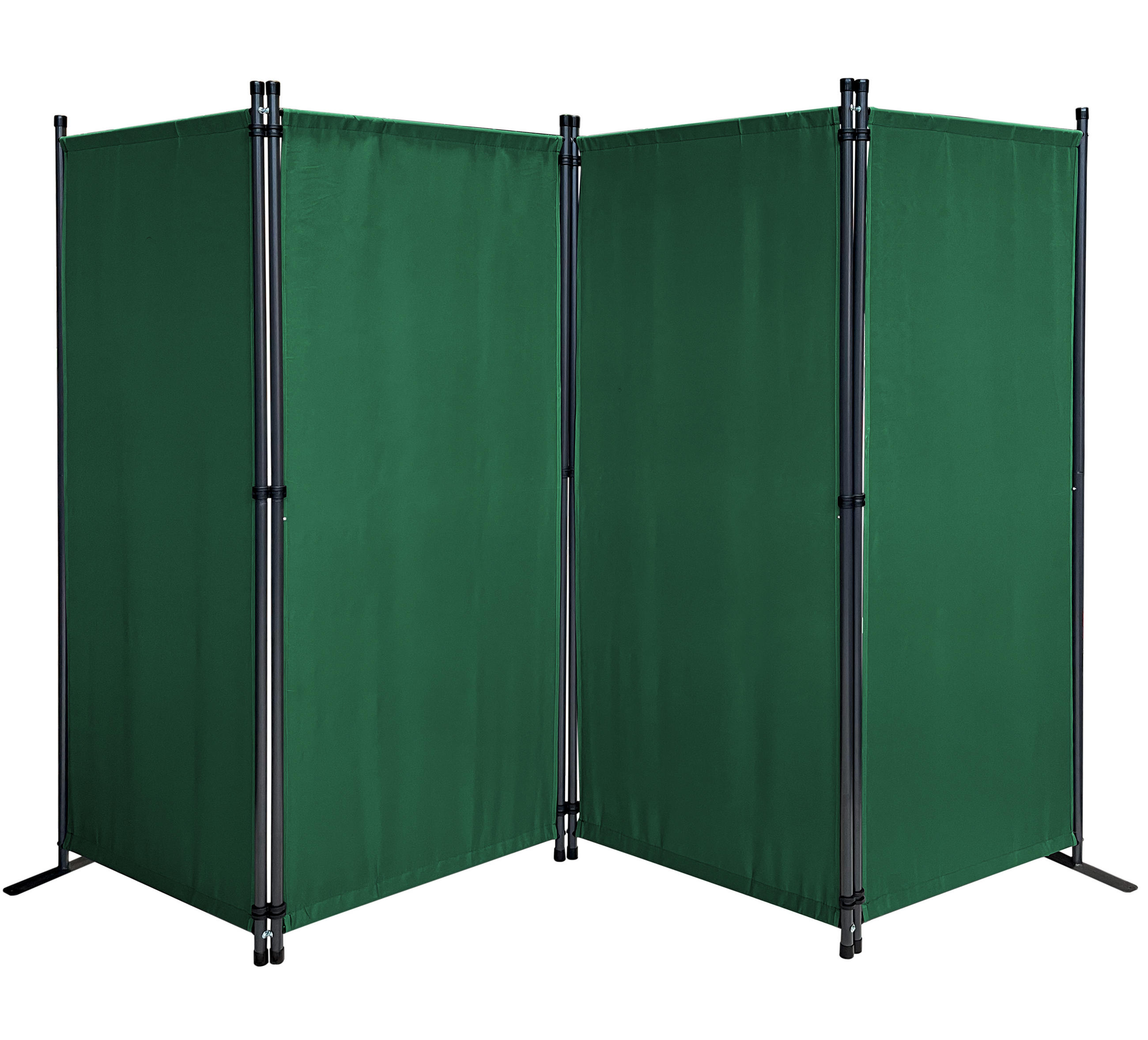 PARAVENT 4-tlg. 220x165 cm Grün - Grün, Metall (220/165cm) - QUICK STAR