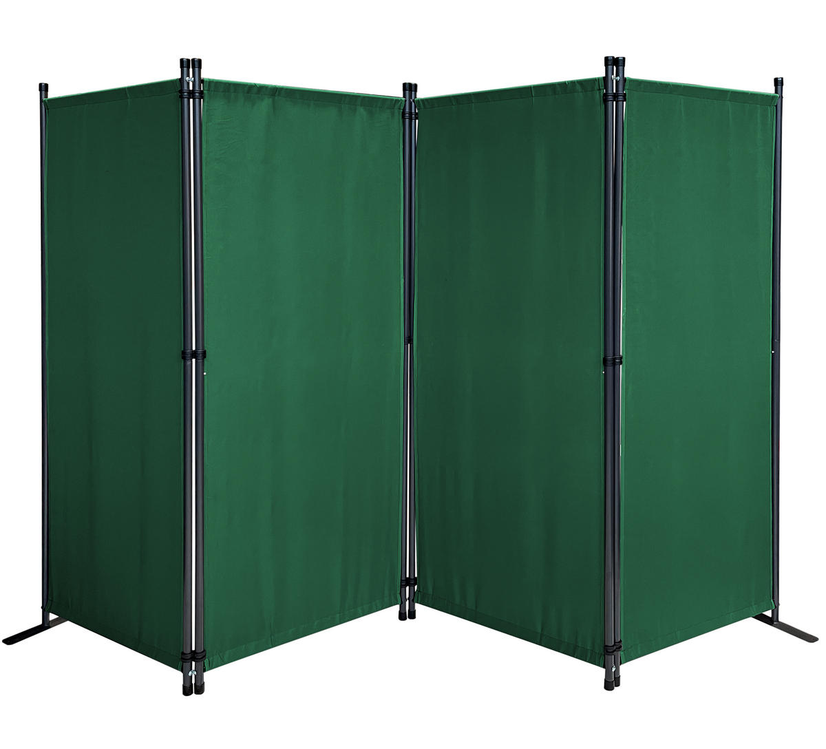 PARAVENT 4-tlg. 220x165 cm Grün - Grün, Metall (220/165cm) - QUICK STAR