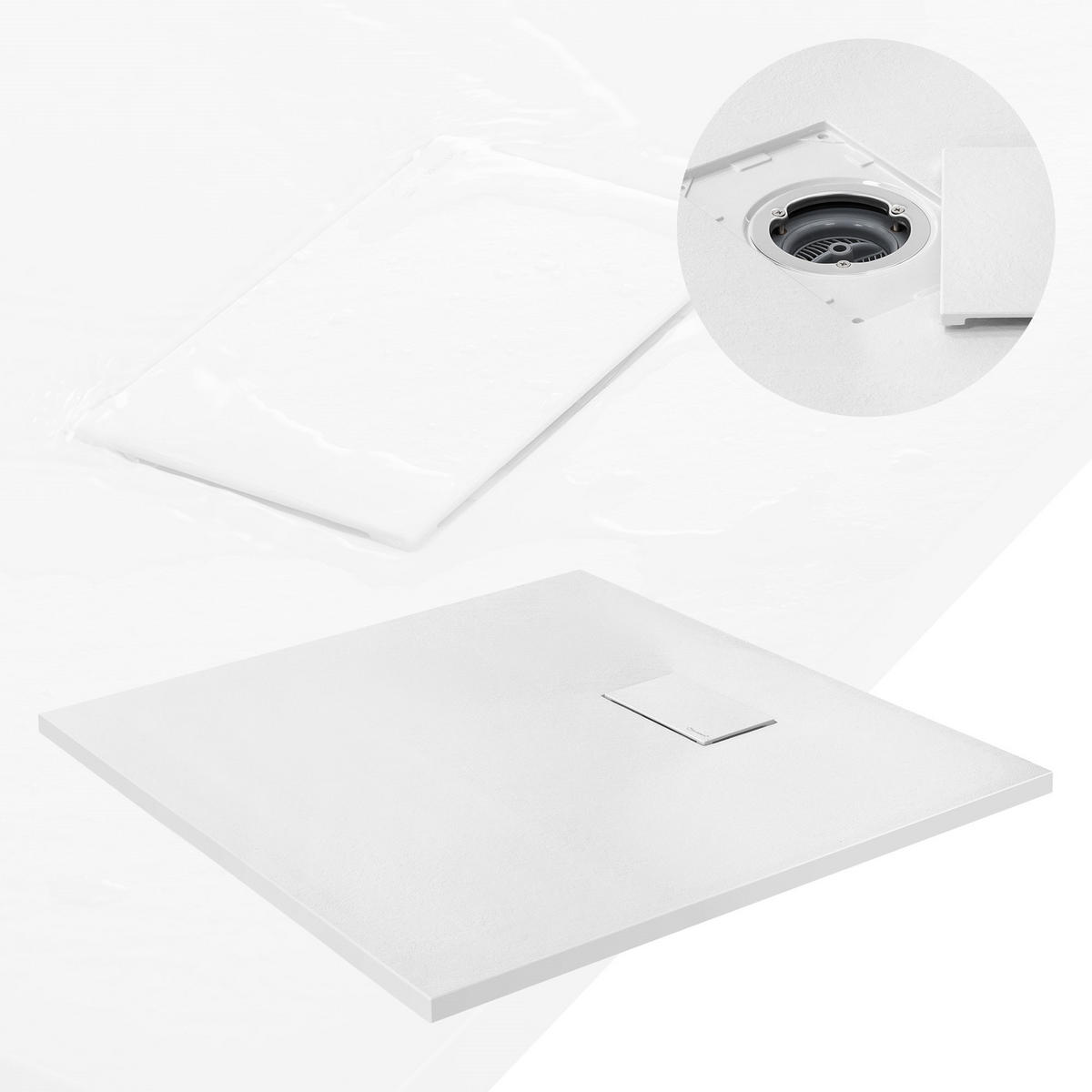 SPRCHOVÁ VANICKÁ VANA 90x90 cm bílá s odtokovou sadou z SMC - bílá, plast (90/3/90cm) - LuxeBath