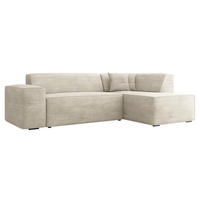ECKSOFA Lordin Cord, Seite: Rechts - Schwarz/Naturfarben, Holz/Textil (267/205cm) - MIRJAN24