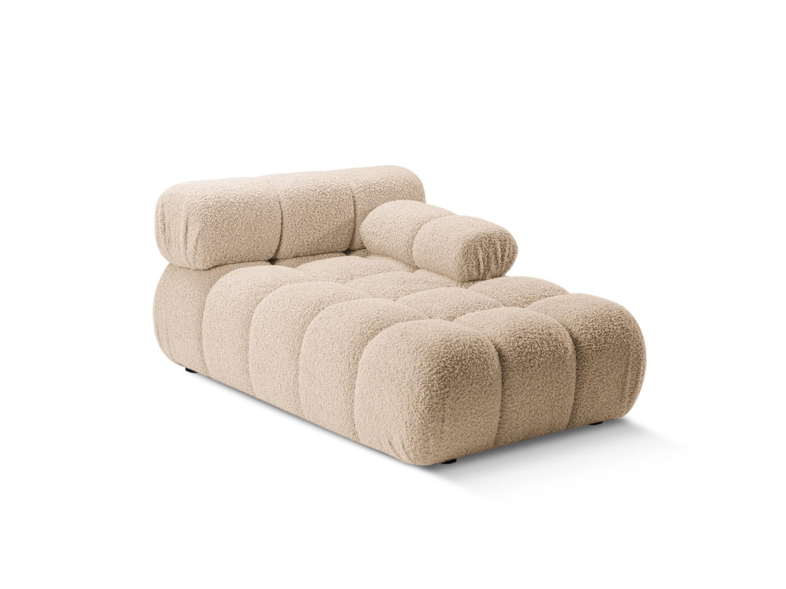 CHAISELONGUE rechts Bellis aus Boucle sandfarben - Sandfarben, Textil (94/70/155cm) - Micadoni
