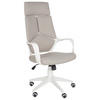 BÜROSTUHL Taupe Delight - Beige/Weiß, Textil (64/116/64cm) - Beliani