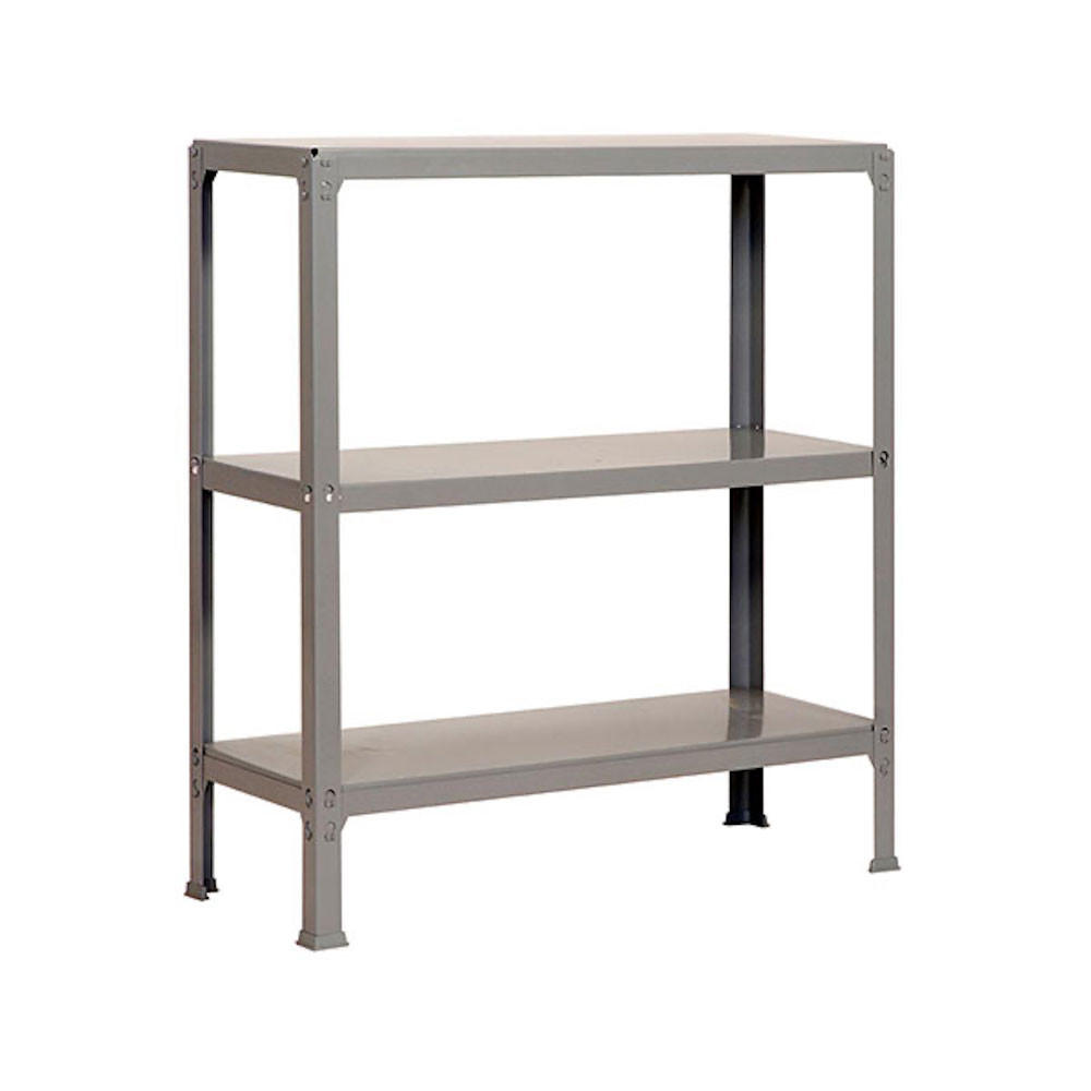 WOHNREGAL LIVING KOALA METAL mit 3 Fachböden | HxBxT 90x100x30cm | Fachlast 150kg | Grau/Grau - Grau, Metall (100/90/30cm) - PROREGAL