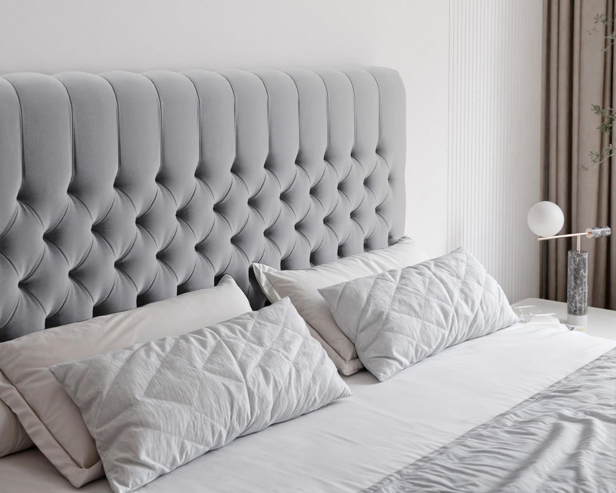 BOXBETT 140x200 cm mit Topper - Hellgrau, Holzwerkstoff/Textil (140/200cm) - Idohome