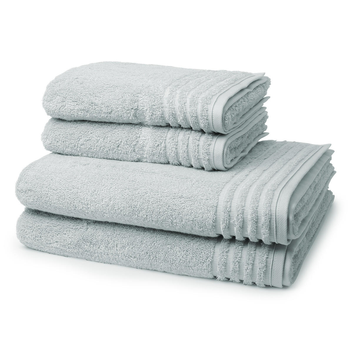 FROTTIERSET Vienna Style Supersoft 4-teilig - Hellgrau, Textil (50/100cm) - Vossen