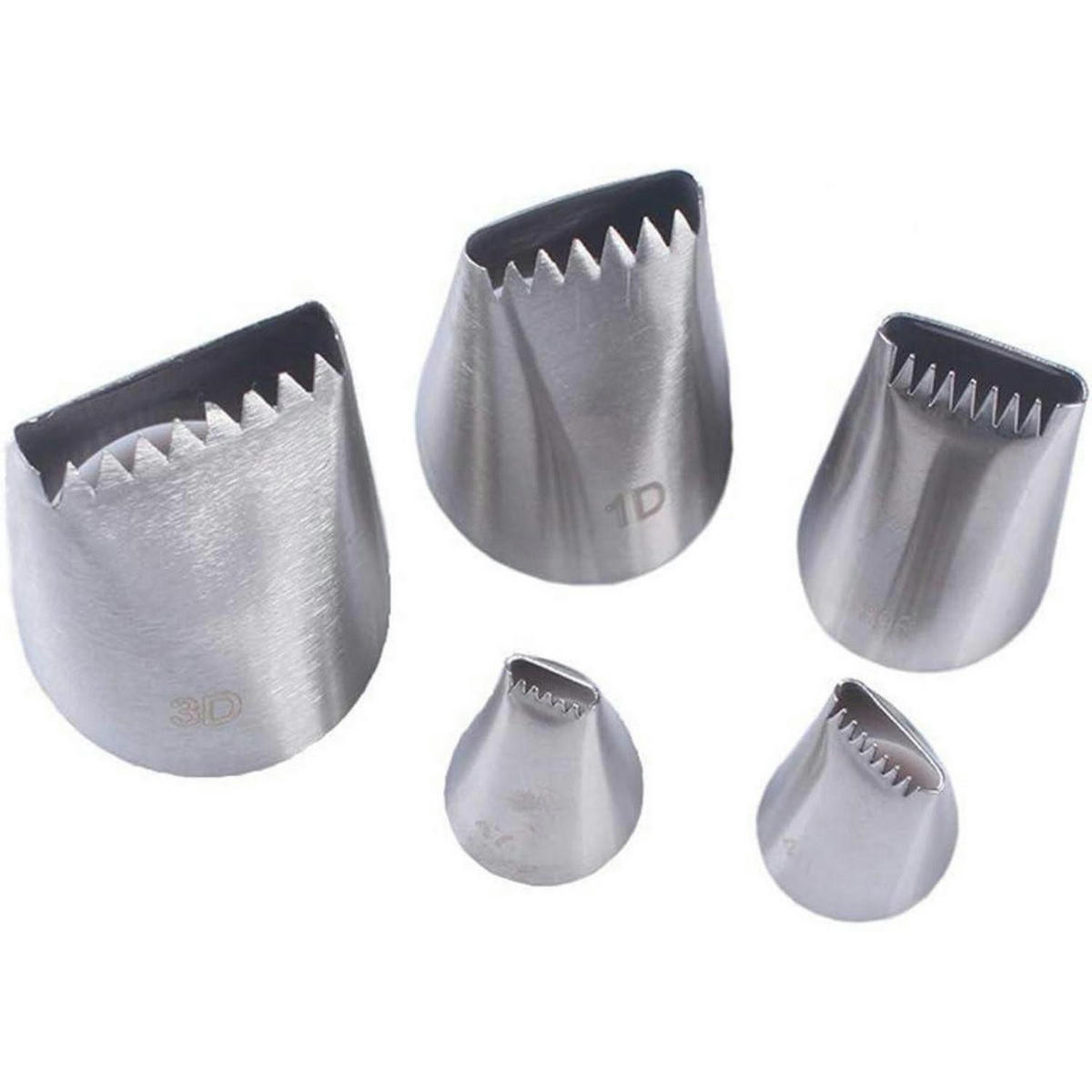 SPRITZTÜLLEN 5-teiliges Set Korbgeflechtoptik Edelstahl - Silberfarben, Metall (3.5/1/4.7cm)