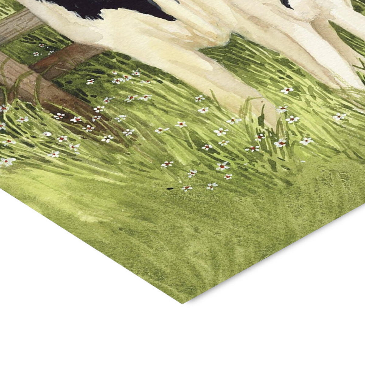 POSTER mit Rahmen Wild Apple - Farm Family Cows - Eichefarben/Grün, Holz/Papier (70/100cm) - Poster&Frame