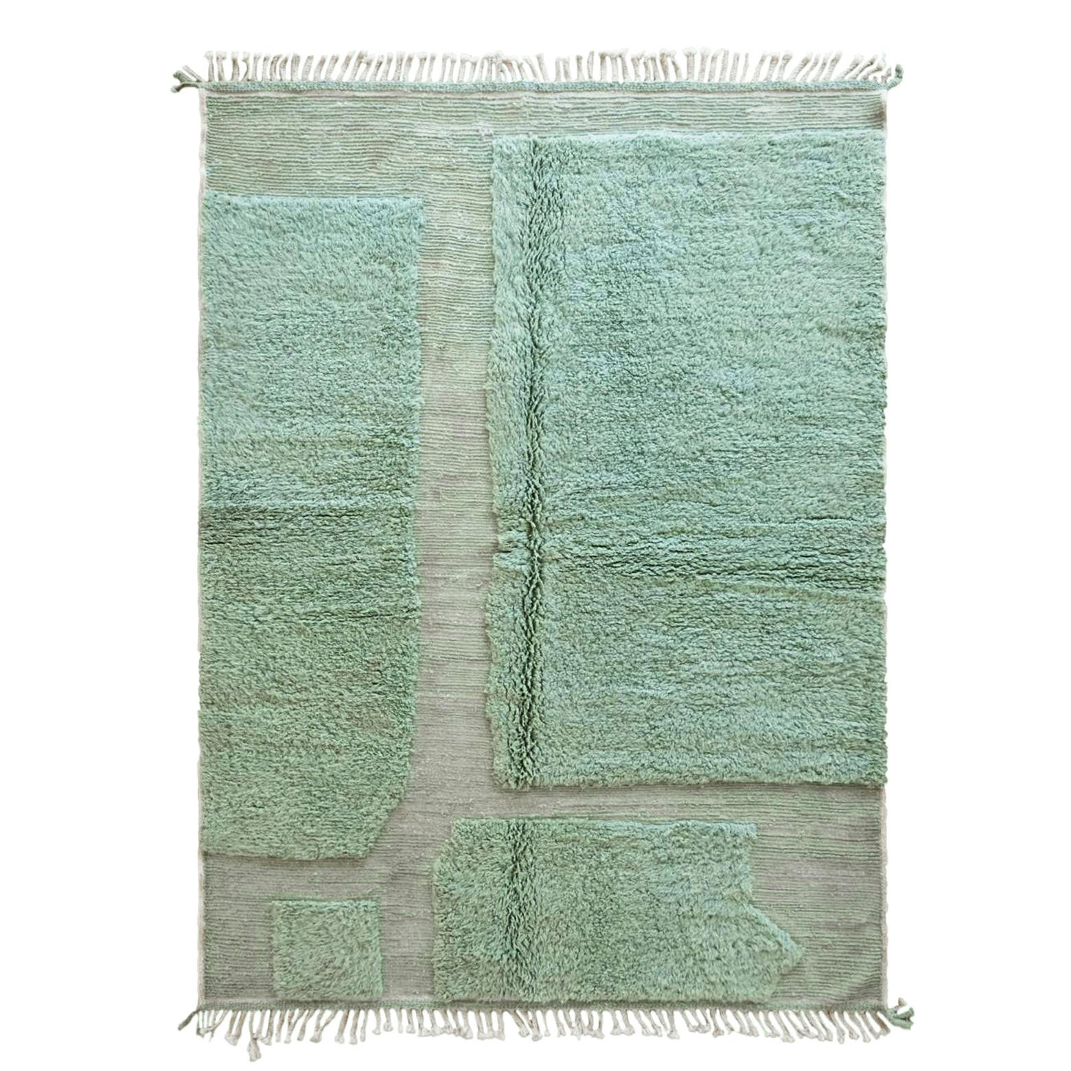 BERBERTEPPICH grafisch Struktur 207x 289 cm - Blau, Naturmaterialien (207/289cm) - AFK Living