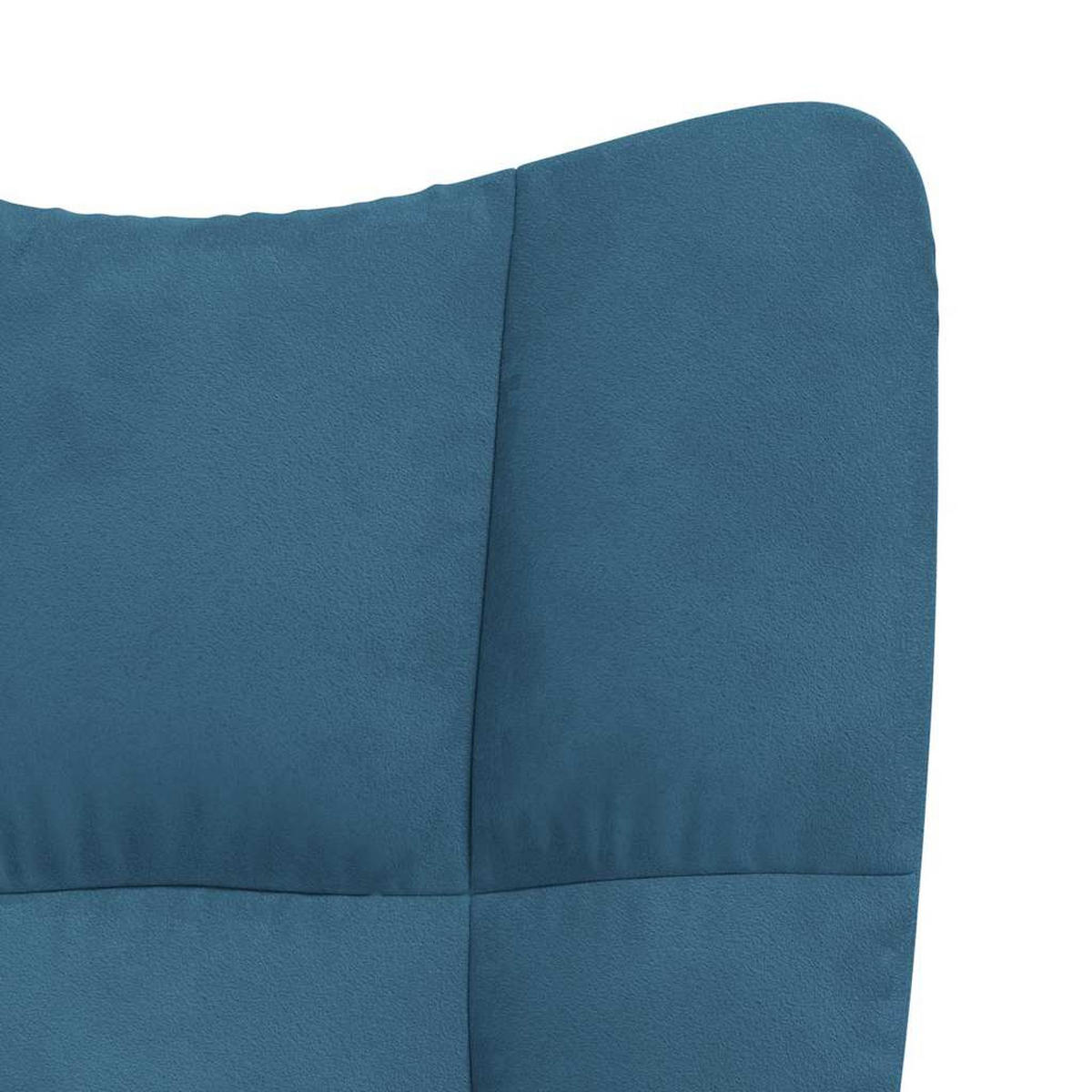 SESSEL mit Hocker, Holzbeine 61,5/69/95,5 cm aus Samt Blau - Blau/Braun, Holz/Textil (61.5/95.5/69cm) - vidaXL