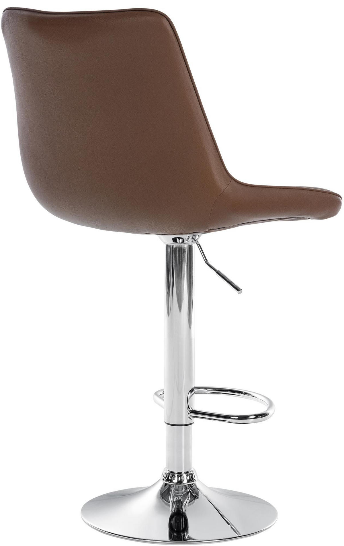 BARHOCKER Lederlook braun - Chromfarben/Braun, Textil/Metall (49.5/91/50cm) - CLP