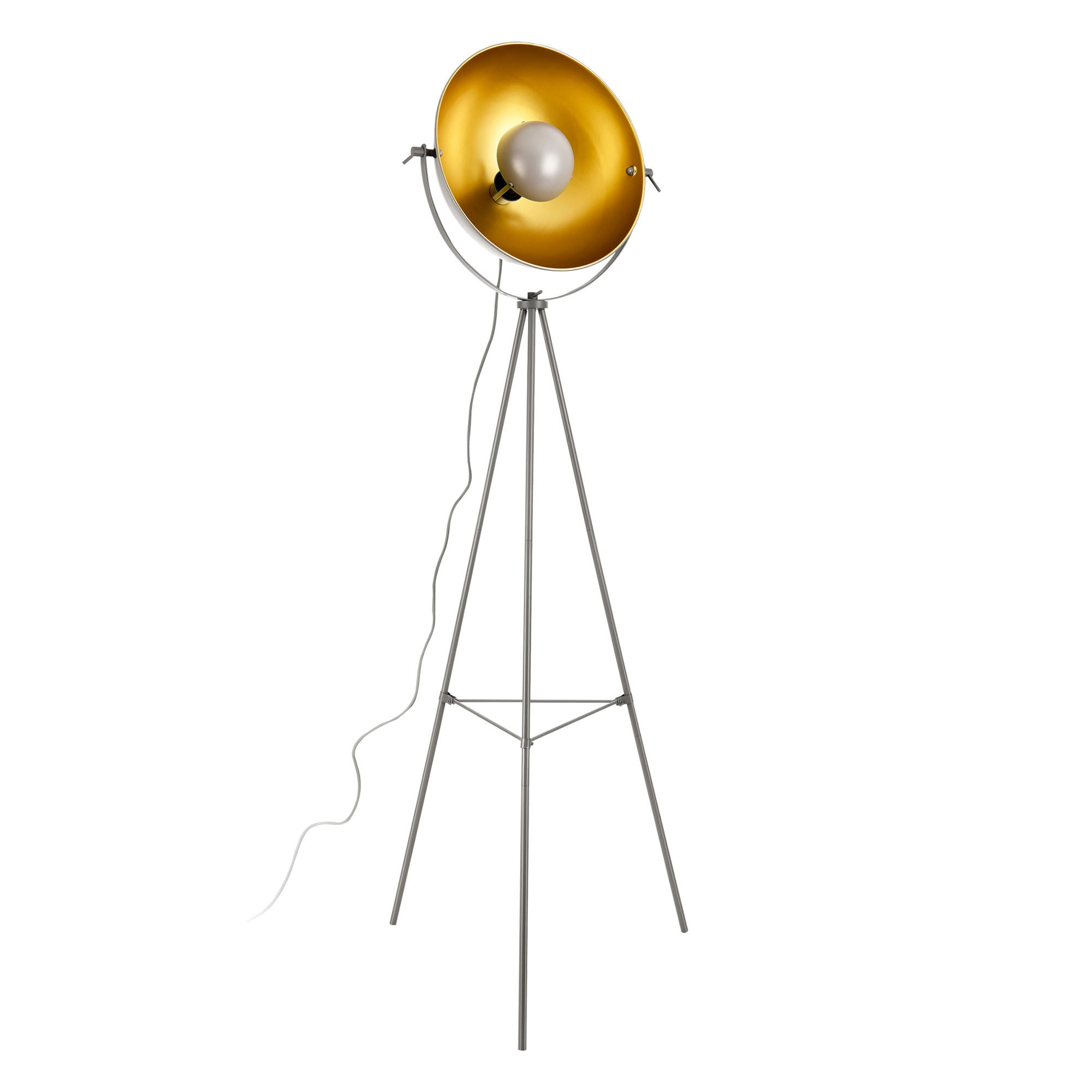 STEHLEUCHTE Angers - Grau, Metall (40/40/158cm) - lux.pro