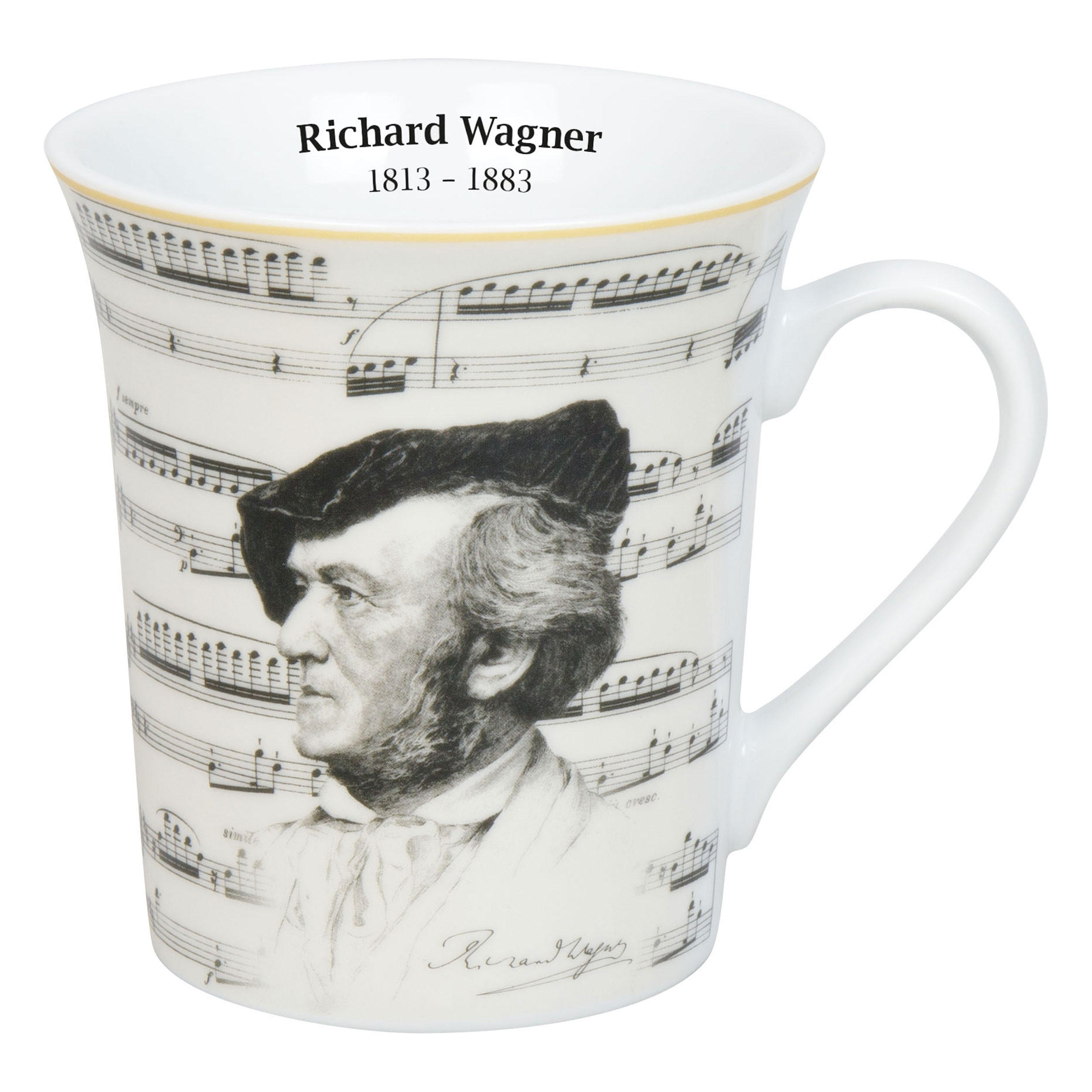 KAFFEEBECHER Komponisten Wagner - Naturfarben, Keramik (0.41L) - Könitz