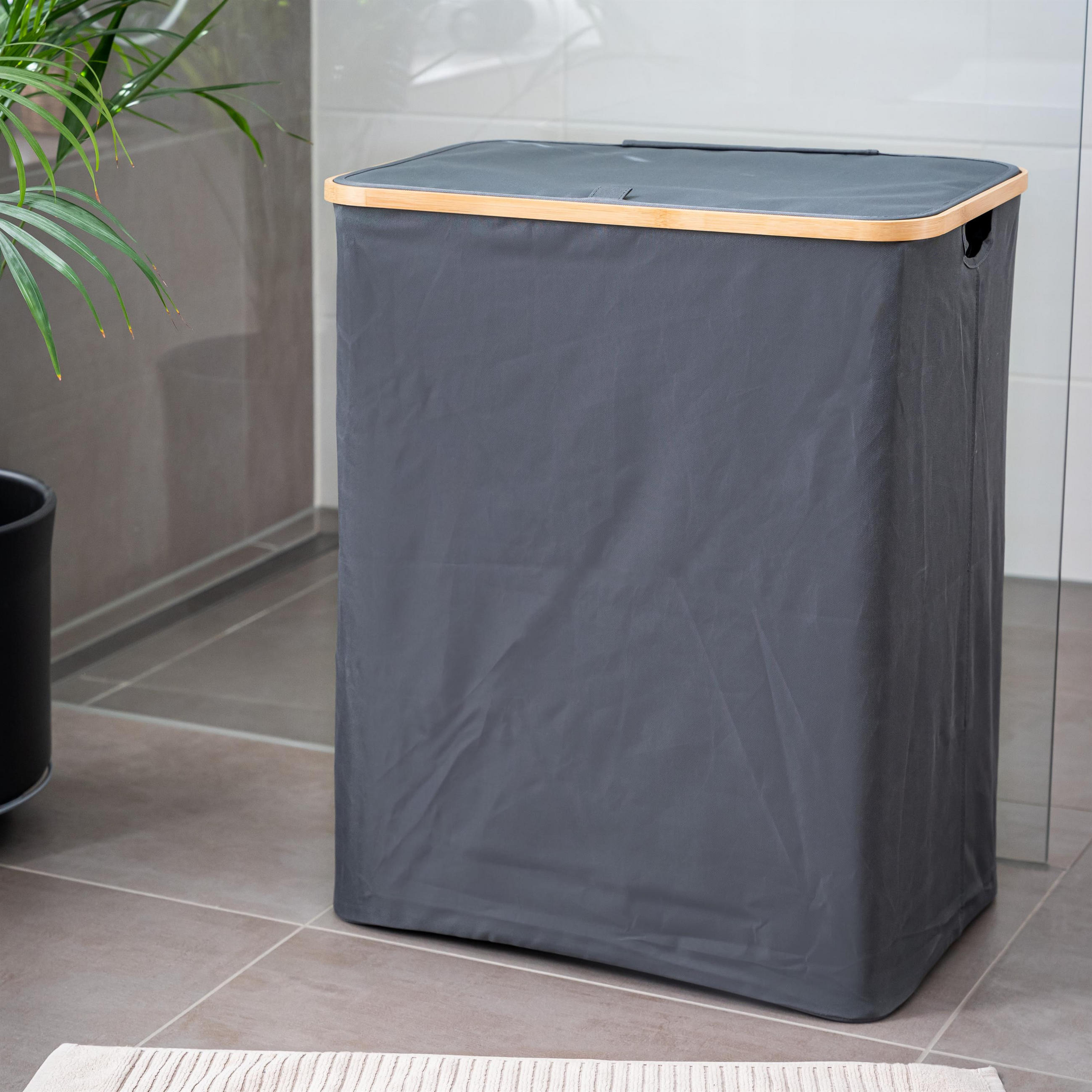 WÄSCHESAMMLER 145 Liter, grau - Grau, Textil (57.5/68/37.5cm) - bremermann