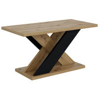 KAFFEETISCH 110x70x60 cm - Artisan Eiche Optik / Schwarz - AOX - Eichefarben, Holzwerkstoff (110/70/60cm) - ALTDECOR