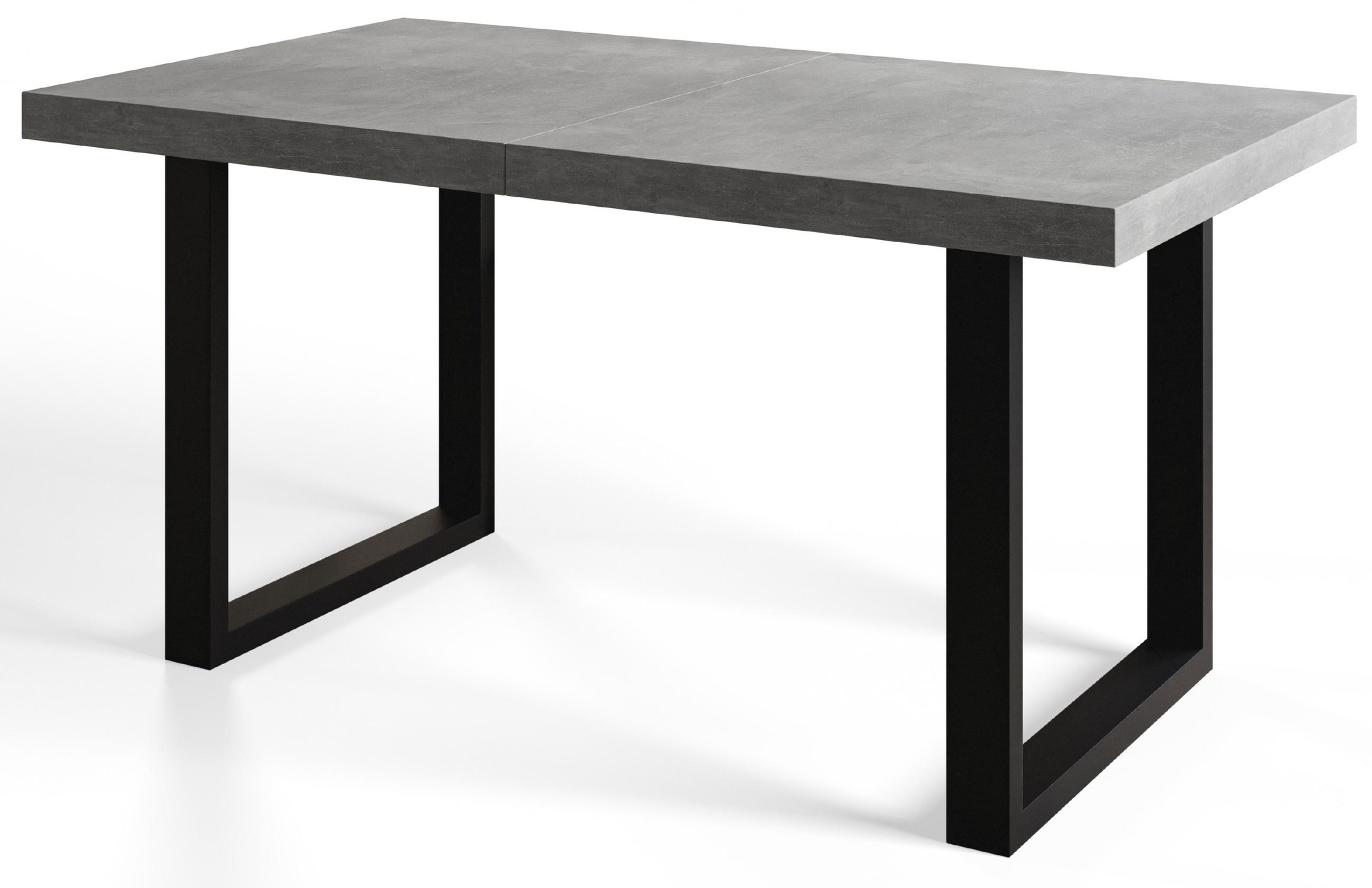 ESSZIMMERTISCH LOFT-U 200X100X77 cm, Farbe: Grau, mit Metallbeinen in Farbe Schwarz - Schwarz/Grau, Holzwerkstoff (200/100/77cm) - Alpi-Möbel