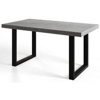 ESSZIMMERTISCH LOFT-U 200X100X77 cm, Farbe: Grau, mit Metallbeinen in Farbe Schwarz - Schwarz/Grau, Holzwerkstoff (200/100/77cm) - Alpi-Möbel