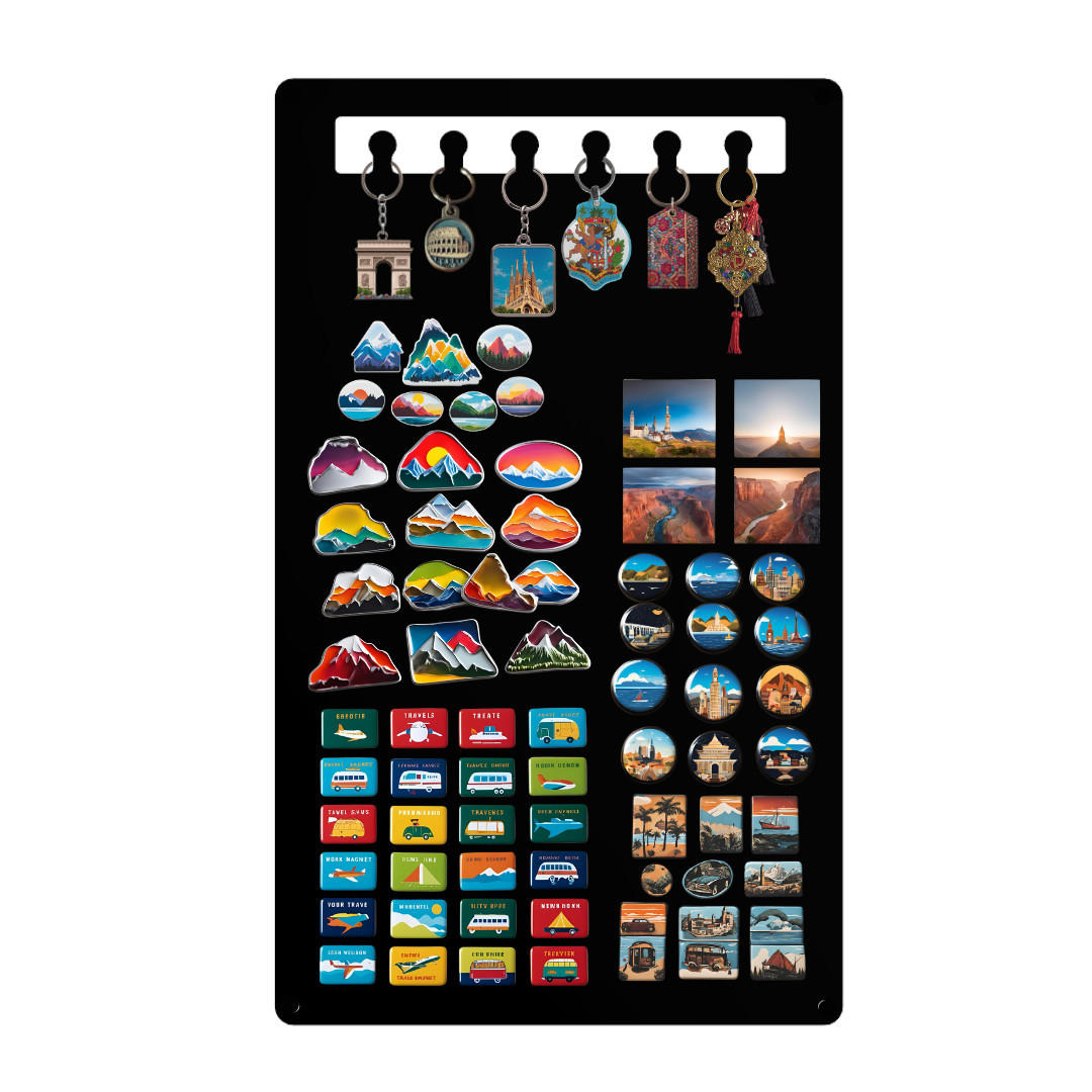 MAGNETTAFEL mit Schlüsselhaken Oben Schwarz 30x70 cm - Schwarz, Metall (30/70/0.7cm) - ANWICAR
