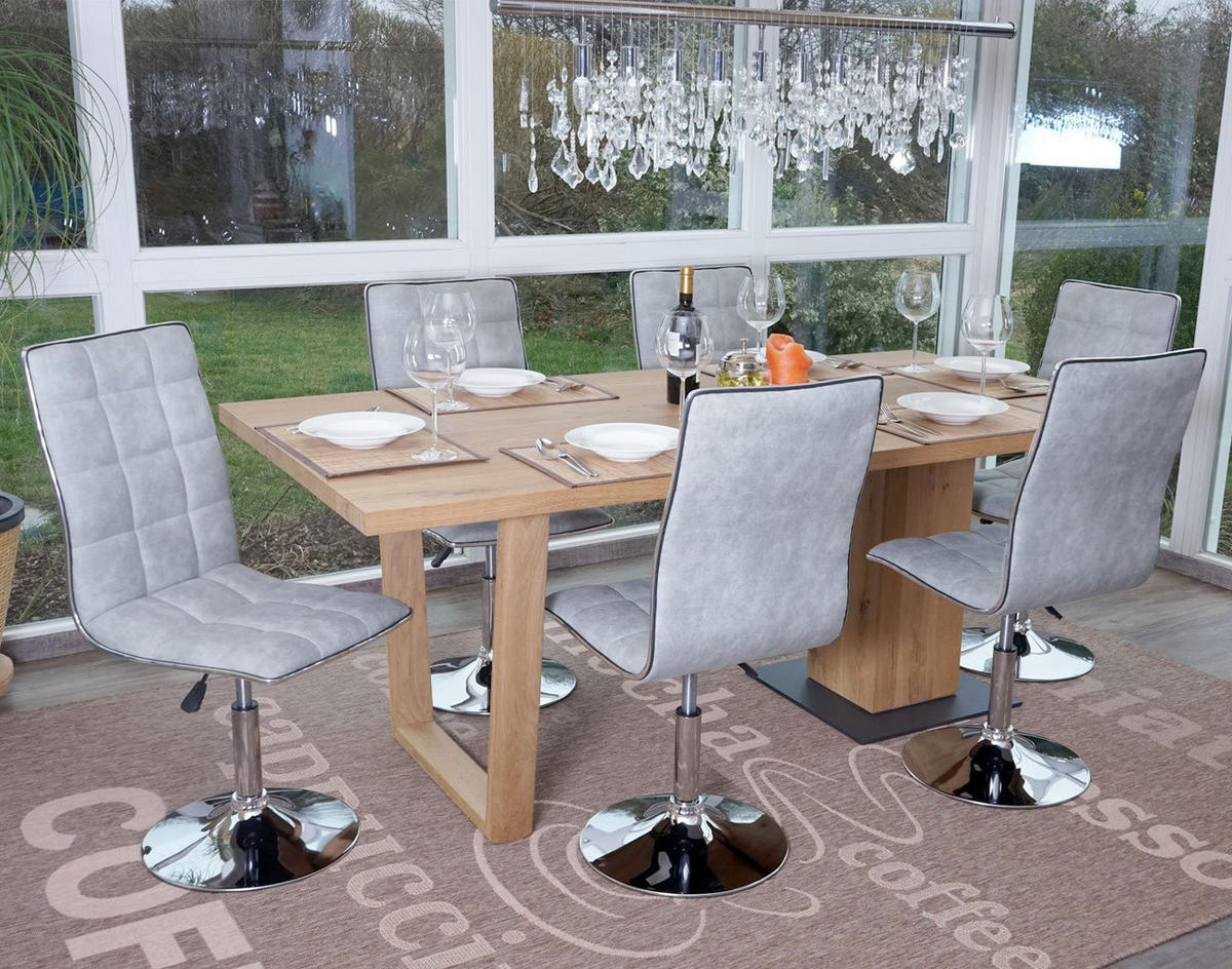 ESSZIMMERSTUHL Beton Dekor 6er-Set - Grau, Textil (43/103/54cm) - MCW