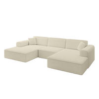 WOHNLANDSCHAFT IREA-U1-v3 - 301x165x77 cm Beige - Creme, Holzwerkstoff/Textil (301/77/165cm) - ALTDECOR