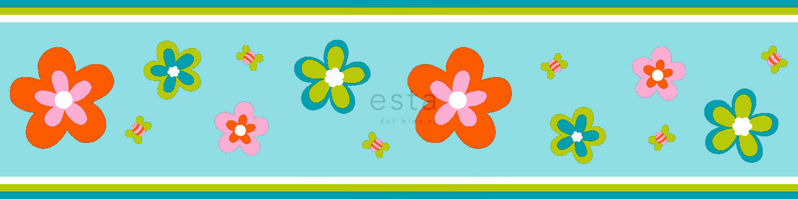 TAPETENBORDÜRE Blumen 500 x 13.25 cm - Orange, Papier (500/0.1cm) - ESTAhome