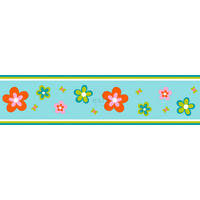 TAPETENBORDÜRE Blumen 500 x 13.25 cm - Orange, Papier (500/0.1cm) - ESTAhome