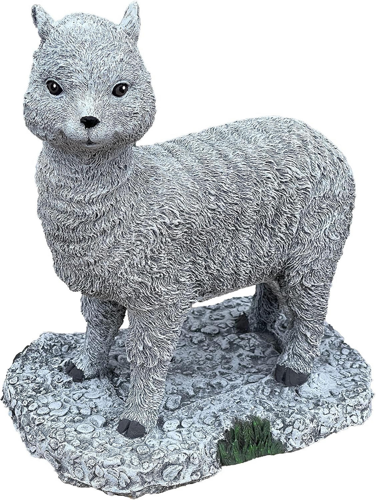 STEINFIGUR Alpaka frostfest Steinguss Gartenfigur wetterfest - Grau, Stein (22/30/18cm) - stoneandstyle